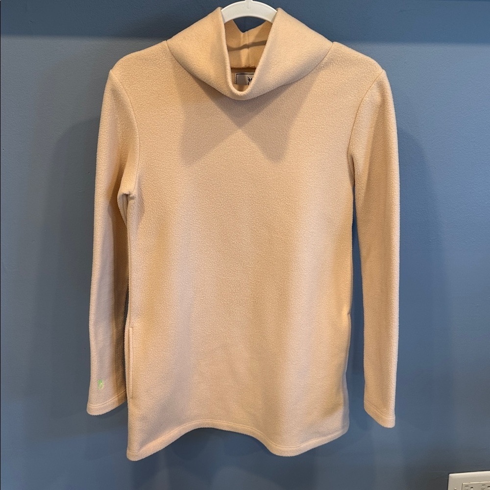 Dudley Stephens Cobble Hill Turtleneck vello fleece natural blush Small wPockets